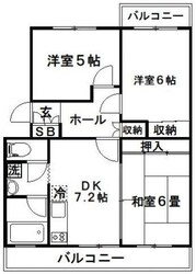 プラザ・サン・タナカII号棟の物件間取画像